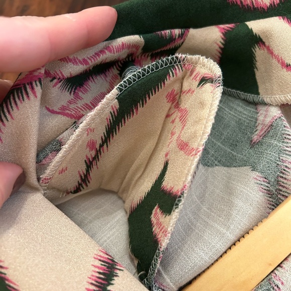 Scarlet Roos flower Blazer jacket with shoulder pads size 2. Tan, pink & green - Picture 3 of 10